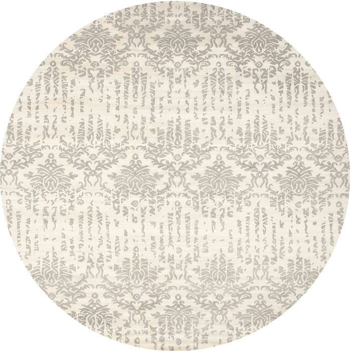 Round Machine Washable Contemporary Blanched Almond Beige Rug, wshcon1296