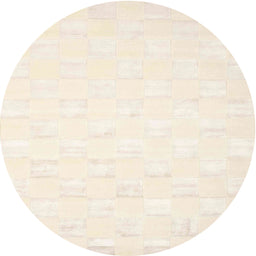 Round Contemporary Gold Solid Rug, con1297