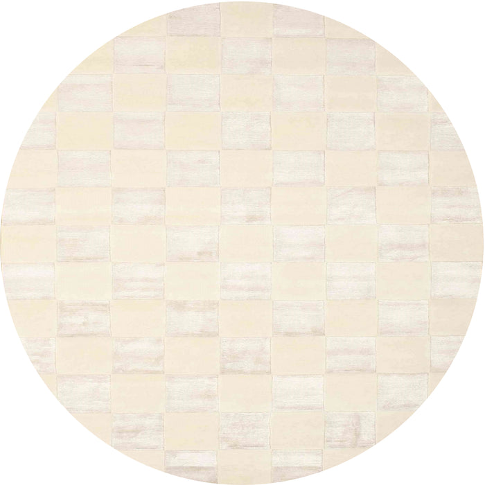 Round Contemporary Gold Solid Rug, con1297