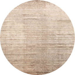 Round Machine Washable Contemporary Deep Peach Orange Rug, wshcon1302