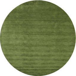 Round Machine Washable Contemporary Seaweed Green Rug, wshcon1309