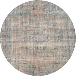 Round Machine Washable Contemporary Rose Dust Purple Rug, wshcon1313