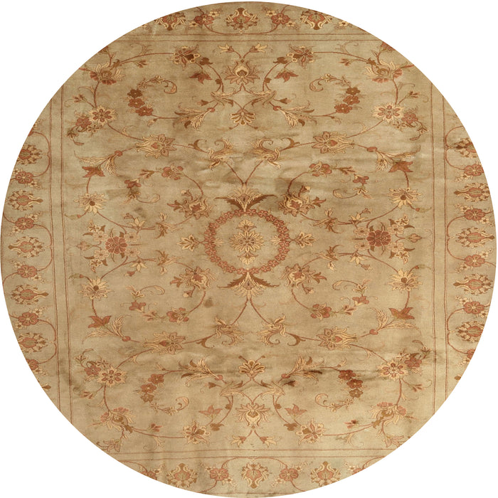 Round Contemporary Orange Modern Rug, con1322