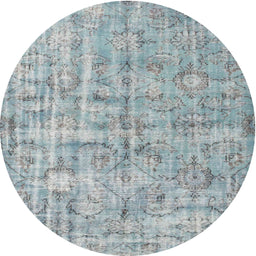 Round Machine Washable Contemporary Light Slate Gray Rug, wshcon1323