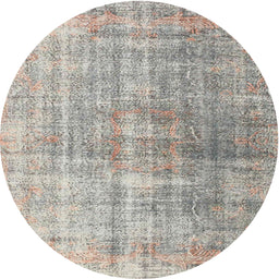 Round Contemporary Khaki Green Modern Rug, con1324