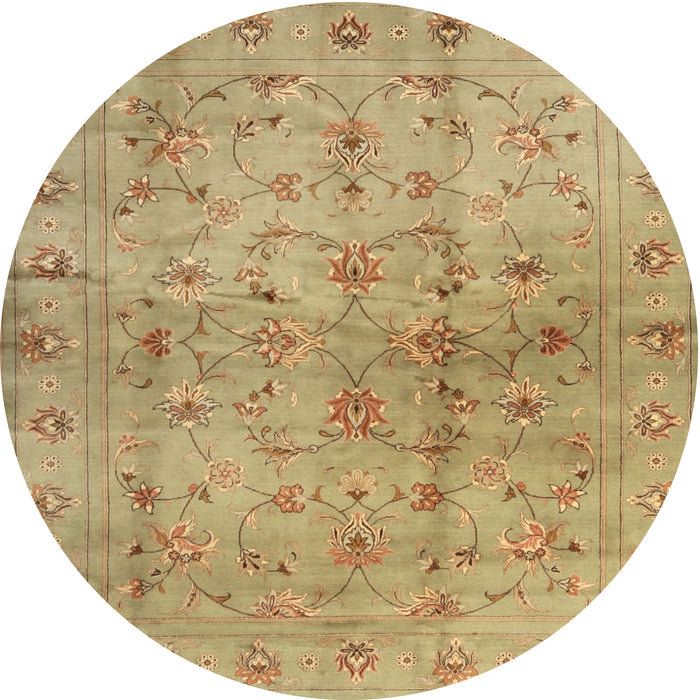 Round Machine Washable Contemporary Metallic Gold Rug, wshcon1326