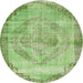 Round Contemporary Yellow Green Modern Rug, con1327