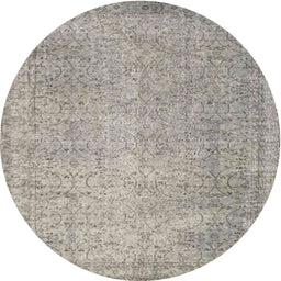 Round Machine Washable Contemporary Sage Green Rug, wshcon1331