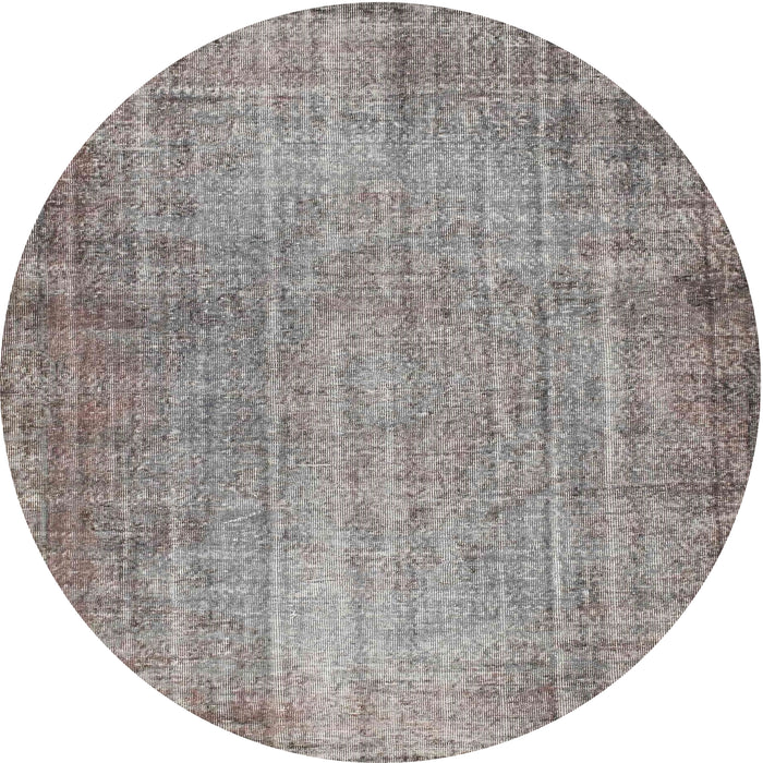 Round Machine Washable Contemporary Silver Pink Rug, wshcon1338