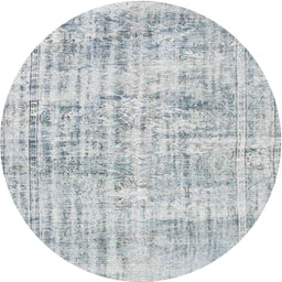 Round Machine Washable Contemporary Dark Gray Rug, wshcon1339