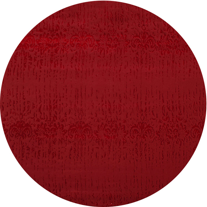 Round Contemporary Red Modern Rug, con133