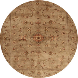 Round Contemporary Red Modern Rug, con1346