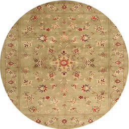 Round Machine Washable Contemporary Orange Rug, wshcon1350