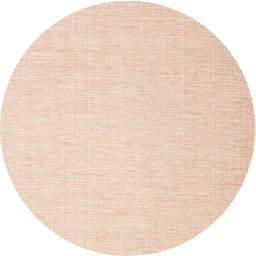 Round Machine Washable Contemporary Light Salmon Rose Pink Rug, wshcon1353