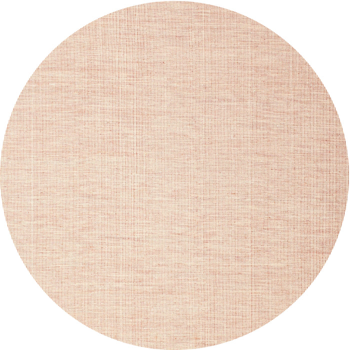 Round Machine Washable Contemporary Light Salmon Rose Pink Rug, wshcon1353