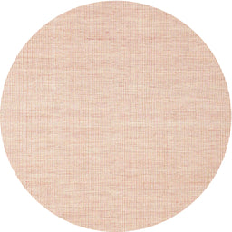 Round Machine Washable Contemporary Light Salmon Rose Pink Rug, wshcon1357