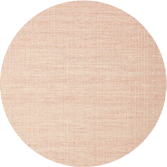 Round Contemporary Light Salmon Rose Pink Modern Rug, con1358