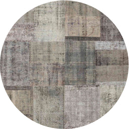 Round Machine Washable Contemporary Sandstone Brown Rug, wshcon1361