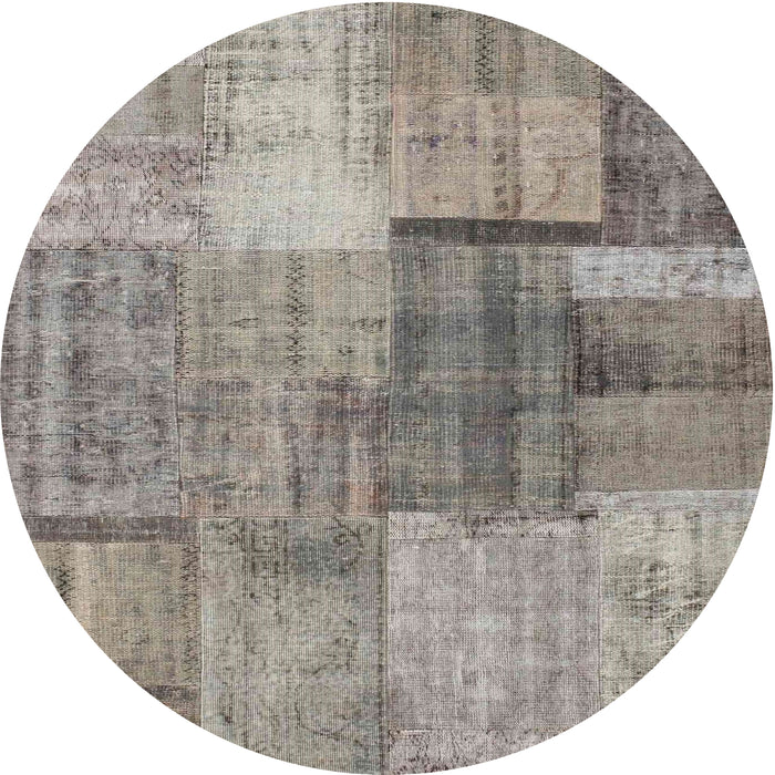 Round Machine Washable Contemporary Sandstone Brown Rug, wshcon1361