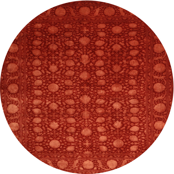 Round Contemporary Neon Red Modern Rug, con1365