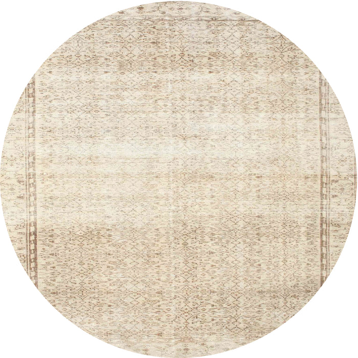 Round Machine Washable Contemporary Navajo White Rug, wshcon1367
