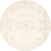 Round Contemporary Blonde Beige Modern Rug, con1368