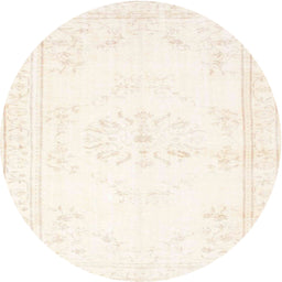 Round Machine Washable Contemporary Blonde Beige Rug, wshcon1368