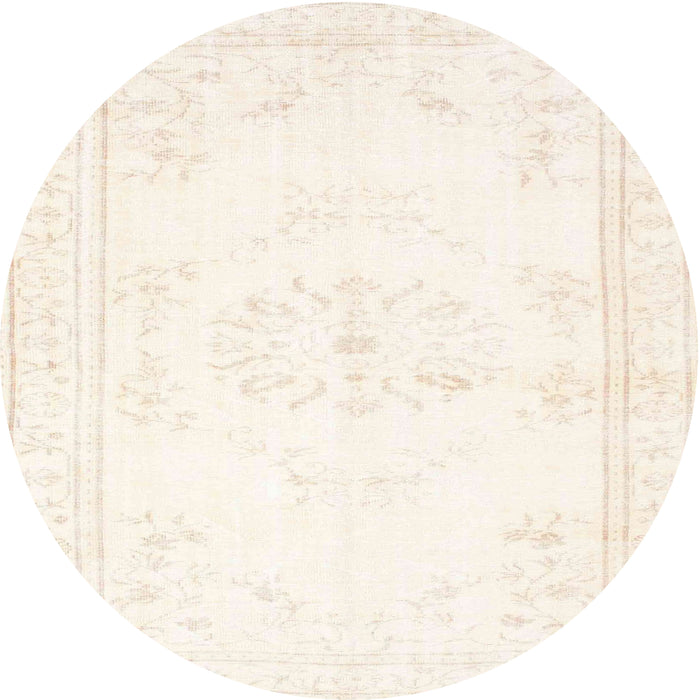 Round Machine Washable Contemporary Blonde Beige Rug, wshcon1368