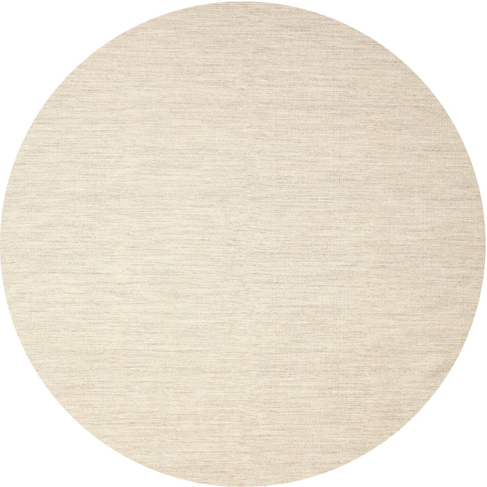 Round Contemporary Beige Solid Rug, con1370