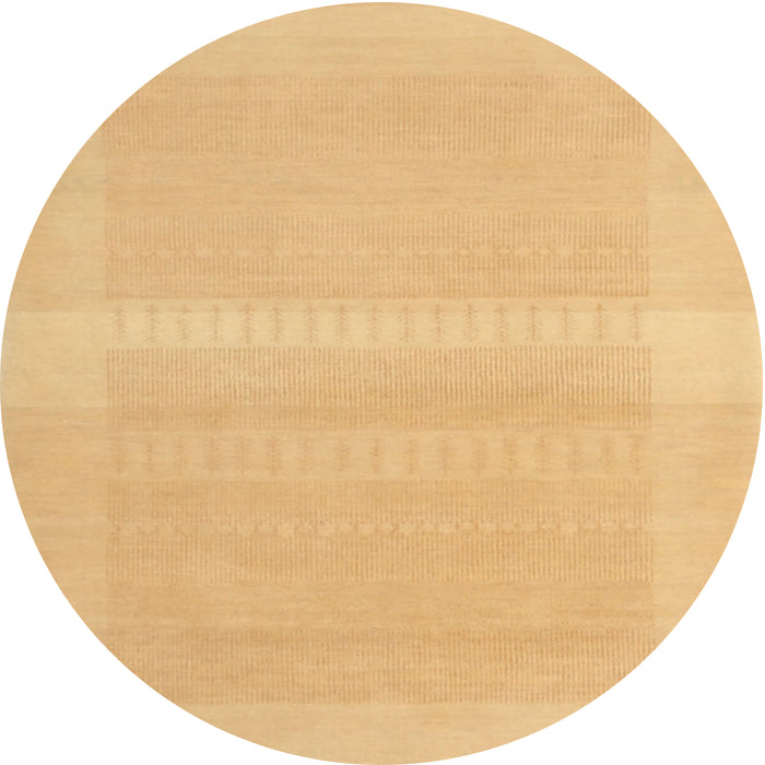 Round Machine Washable Contemporary Orange Rug, wshcon1374