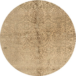 Round Machine Washable Contemporary Sandy Brown Rug, wshcon1375