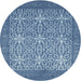 Round Contemporary Denim Blue Persian Rug, con137