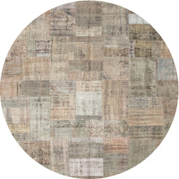Round Machine Washable Contemporary Dark Almond Brown Rug, wshcon1391