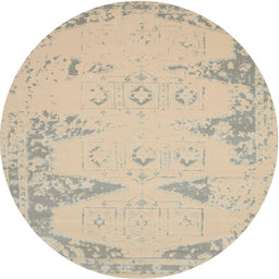 Round Contemporary Light French Beige Brown Modern Rug, con139