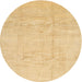 Round Contemporary Chrome Gold Yellow Solid Rug, con1412