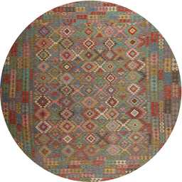 Round Machine Washable Contemporary Dark Almond Brown Rug, wshcon1414