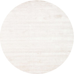Round Contemporary Beige Solid Rug, con1417