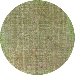 Round Contemporary Avocado Green Modern Rug, con1423