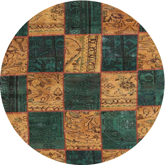 Round Machine Washable Contemporary Dark Brown Rug, wshcon1455