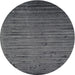 Round Machine Washable Contemporary Gray Rug, wshcon1458