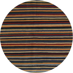 Round Contemporary Charcoal Black Modern Rug, con1460