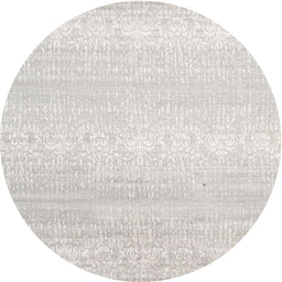 Round Machine Washable Contemporary Pale Silver Gray Rug, wshcon1464