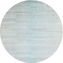 Round Contemporary Blue Modern Rug, con1465