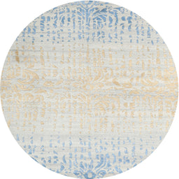 Round Contemporary Silver Gray Modern Rug, con1467
