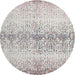 Round Contemporary Gray Modern Rug, con1469