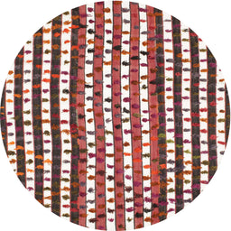 Round Contemporary Brown Red Southwestern Rug, con146
