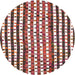 Round Machine Washable Contemporary Brown Red Rug, wshcon146