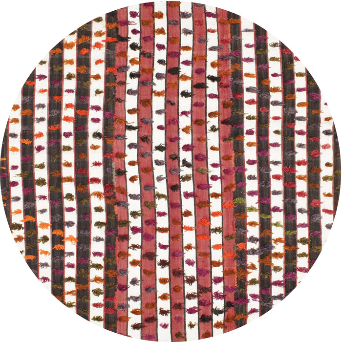 Round Contemporary Brown Red Southwestern Rug, con146