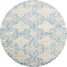 Round Contemporary White Gold Modern Rug, con1470