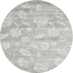 Round Contemporary Dark Gray Modern Rug, con1471